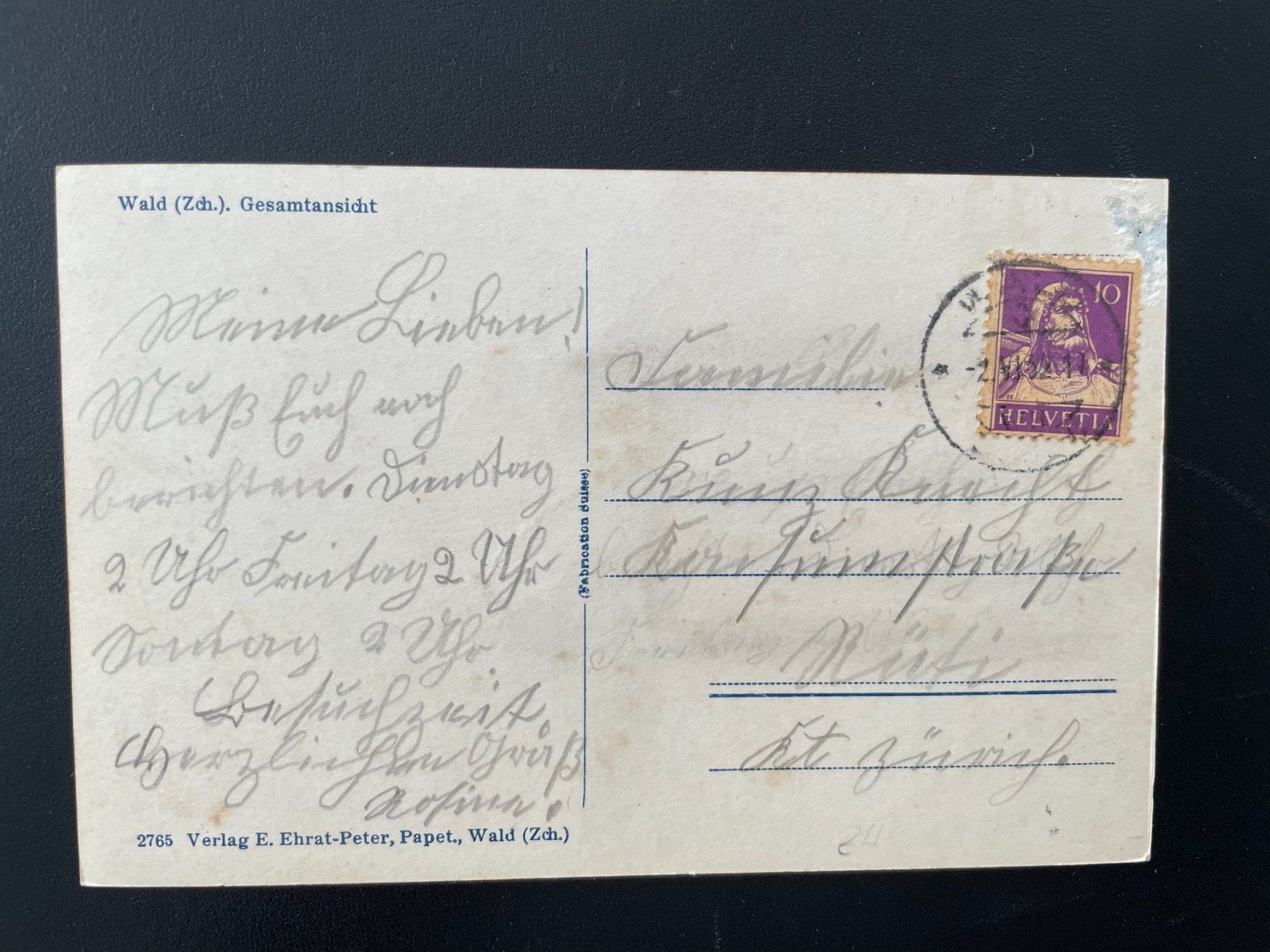 Cartoline postali: AK ZH Wald, Gesamtansicht – Usato da Thal venduto da Danny82 1