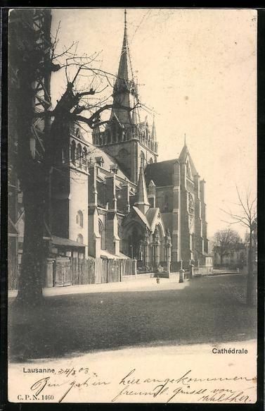 Ansichtskarten: AK Lausanne, Cathédrale, 1903 – Gebraucht aus Berlin von bartko-reher