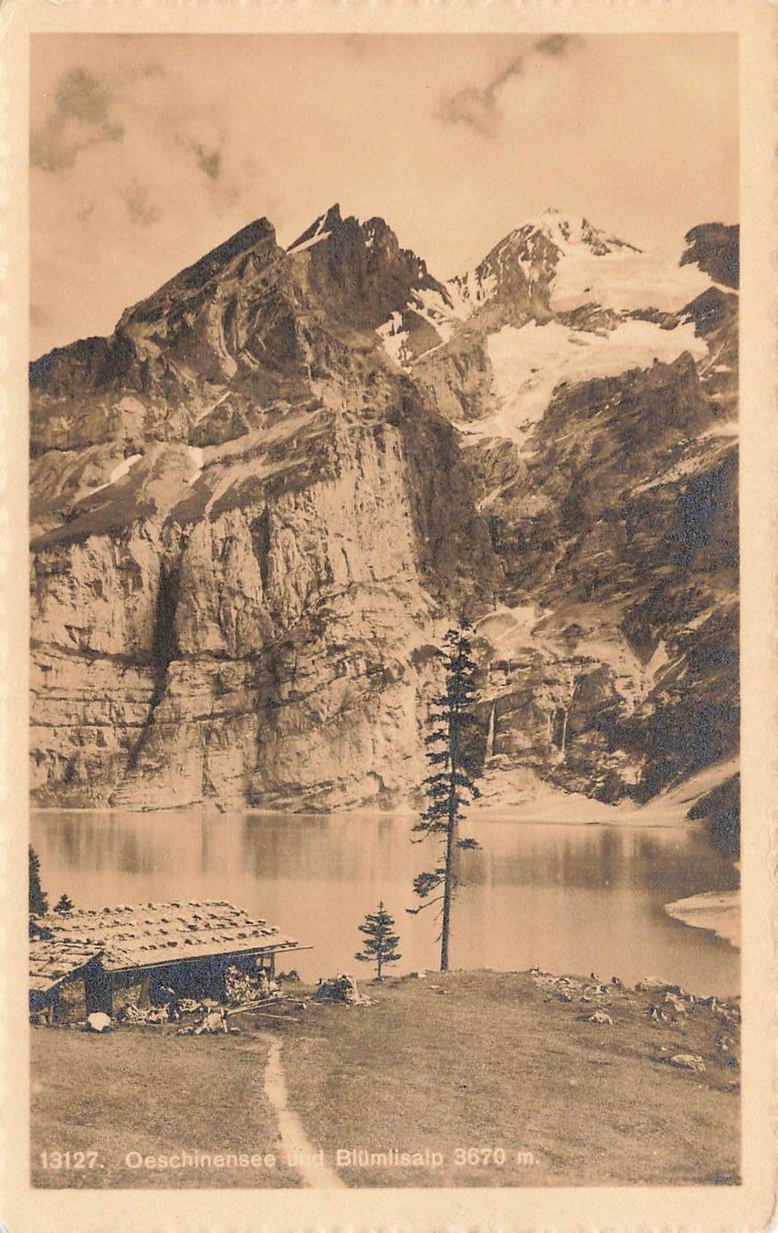 Ansichtskarten: Oeschinensee und blumlisalp – Gebraucht aus Biasca von Blenio71