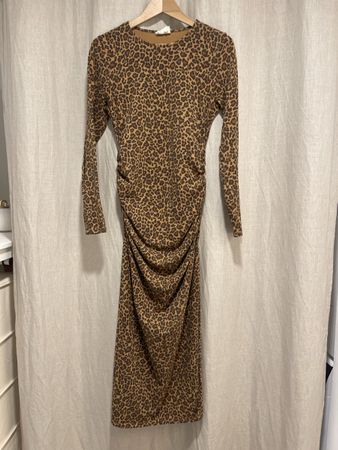 Sezane Langes Leoparden Kleid Baumwolle  XL Versand 9.-