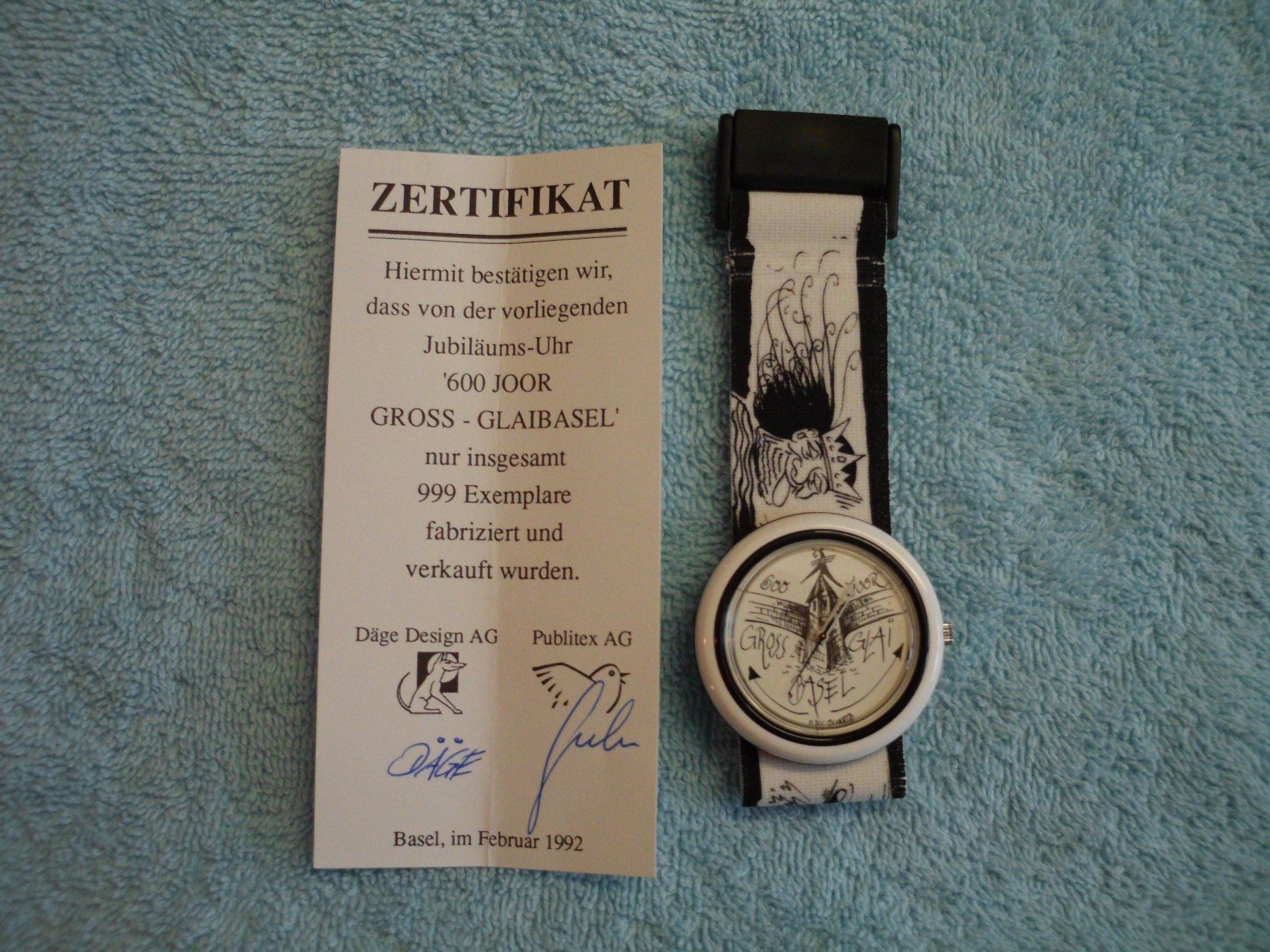 Swiss Uhren: Basler Jubiläums-Uhr no: 610  1992 – Neu (gemäss Beschreibung) aus Basel von 2024cp 1