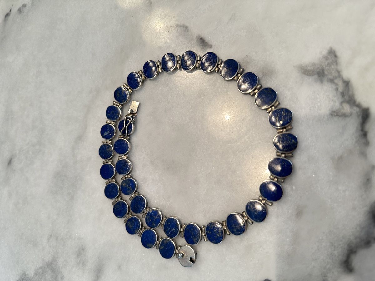 Catenine: Antike Halskette Silber mit Lapislazuli – Usato da Aarburg venduto da Schatzaffe 2
