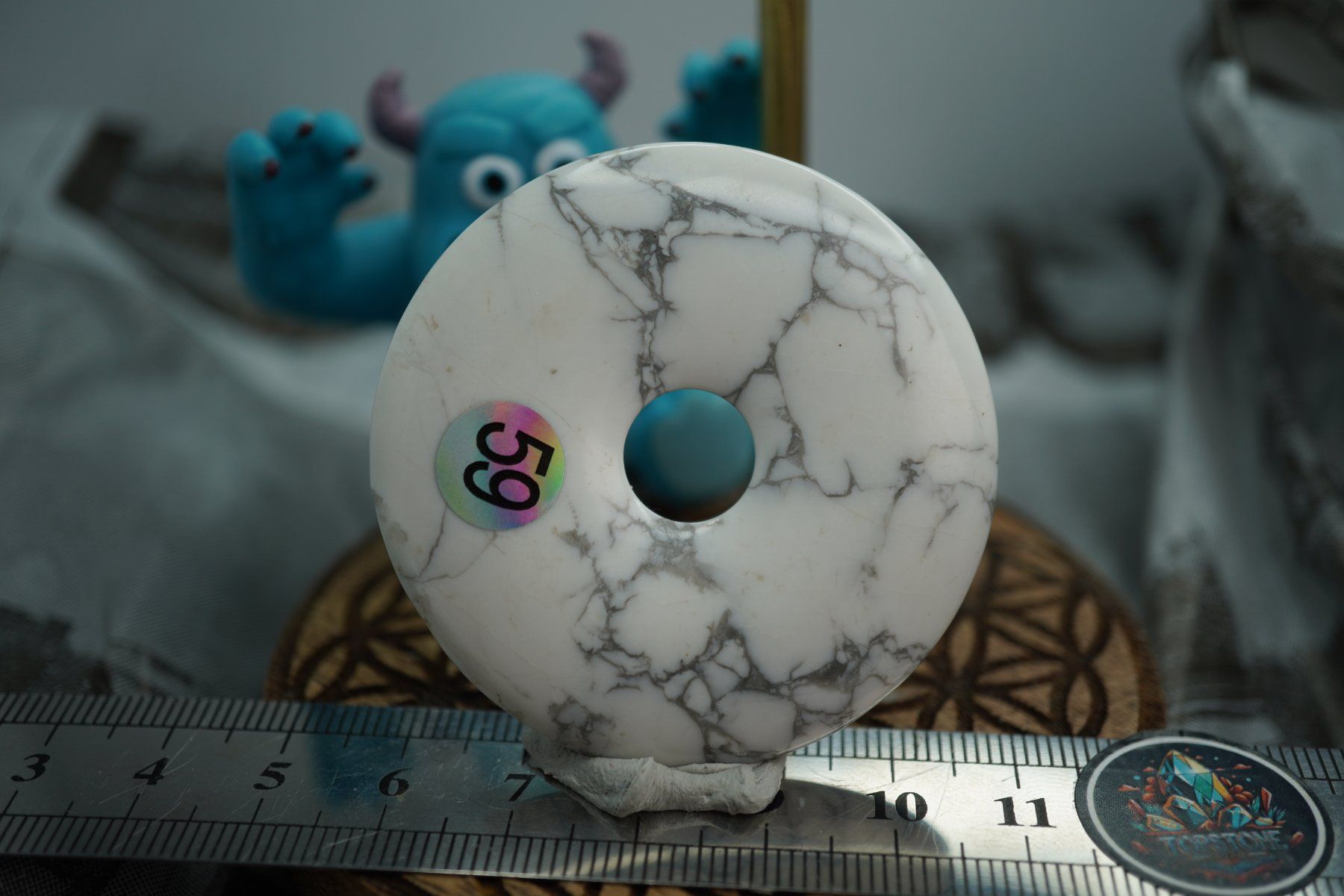 Minerali & Pietre curative: Howlith   Pi Scheibe  ca 50mm   ab  1.-     Räumung – Nuovo e nell'imballaggio originale da Eschenbach SG venduto da topstone 3
