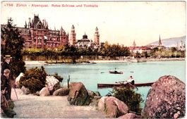 ZÜRICH - Alpenquai - Rotes Schloss & Tonhalle  ca.1910 (ZH)