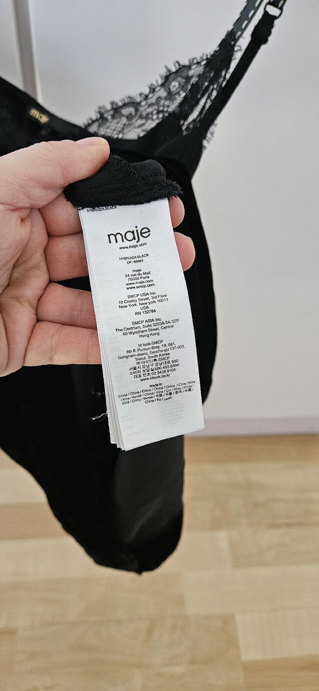 Maje Vestiti: Maje Samtkleid mit Spitze Gr. 3/38 schwarz – Usato da Hellbühl venduto da Oki_doki 4