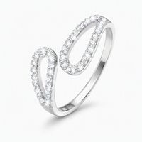 verstellbarer Ring Silber 925 Zirkonias Gr. 50-54 & 56-60