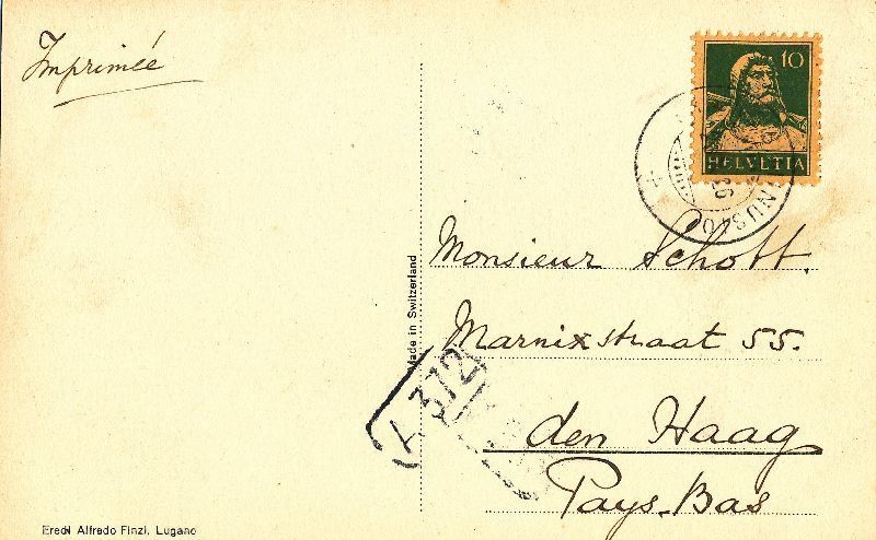 Cartoline postali: Minusio - Brione + 1926 – Usato da Emmenbrücke venduto da teestube 1
