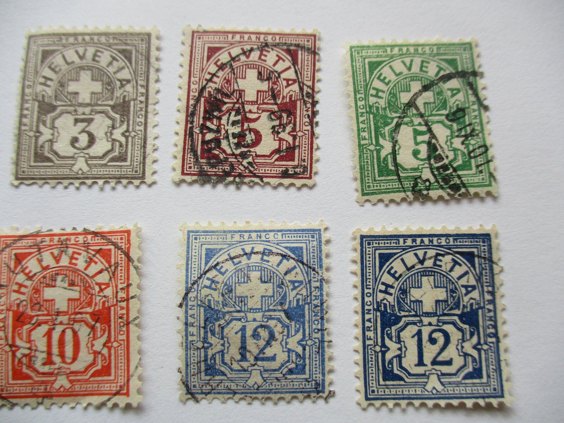 Alle Briefmarken: Lot de timbres Helvetia "chiffre" – Gebraucht aus La Sarraz von plu_v9cf 2