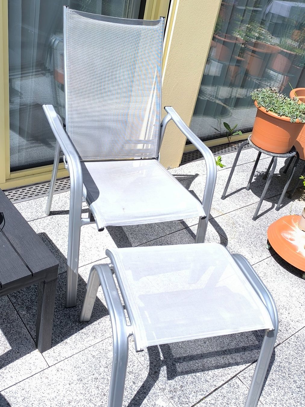 Stühle: Gartenstühle Aluminium mit Hocker – Gebraucht aus Stein am Rhein von flies 3