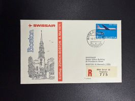 Swissair Erstflugbrief Zürich - Boston 1971