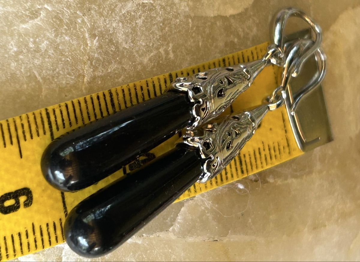 Orecchini pendenti & Orecchini a lobo: Silber ohringe mit schwarzen Ahat – Nuovo (secondo la descrizione) da Rekingen AG venduto da Olgamurga 4