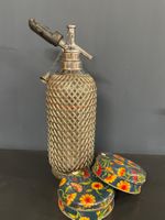 Englische vintage Siphon Flasche Sparklest Metall/Kristall