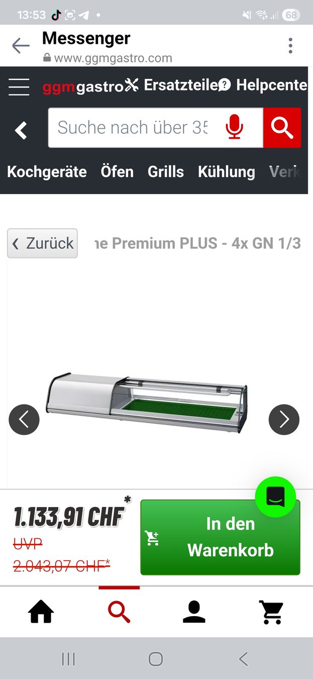 Ggm Gastro Elettrodomestici da cucina: Sushi-Kühlvitrine Premium PLUS - 4x GN 1/3 – Usato da Zweisimmen venduto da jun_9mrz 8