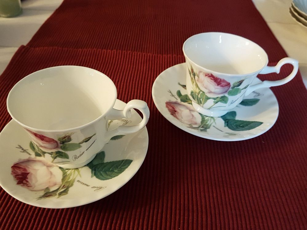 2 Kaffeetassen Roy Kirkham Redoute Roses, Porzellan | Kaufen Auf Ricardo