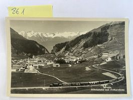 Ansichtskarte Bergün Albulabahn mit Krokodil-Lok, Jahr 194X