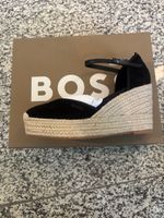 Elegante BOSS Espadrilles Keilsandaletten, Schwarz, Grösse 3