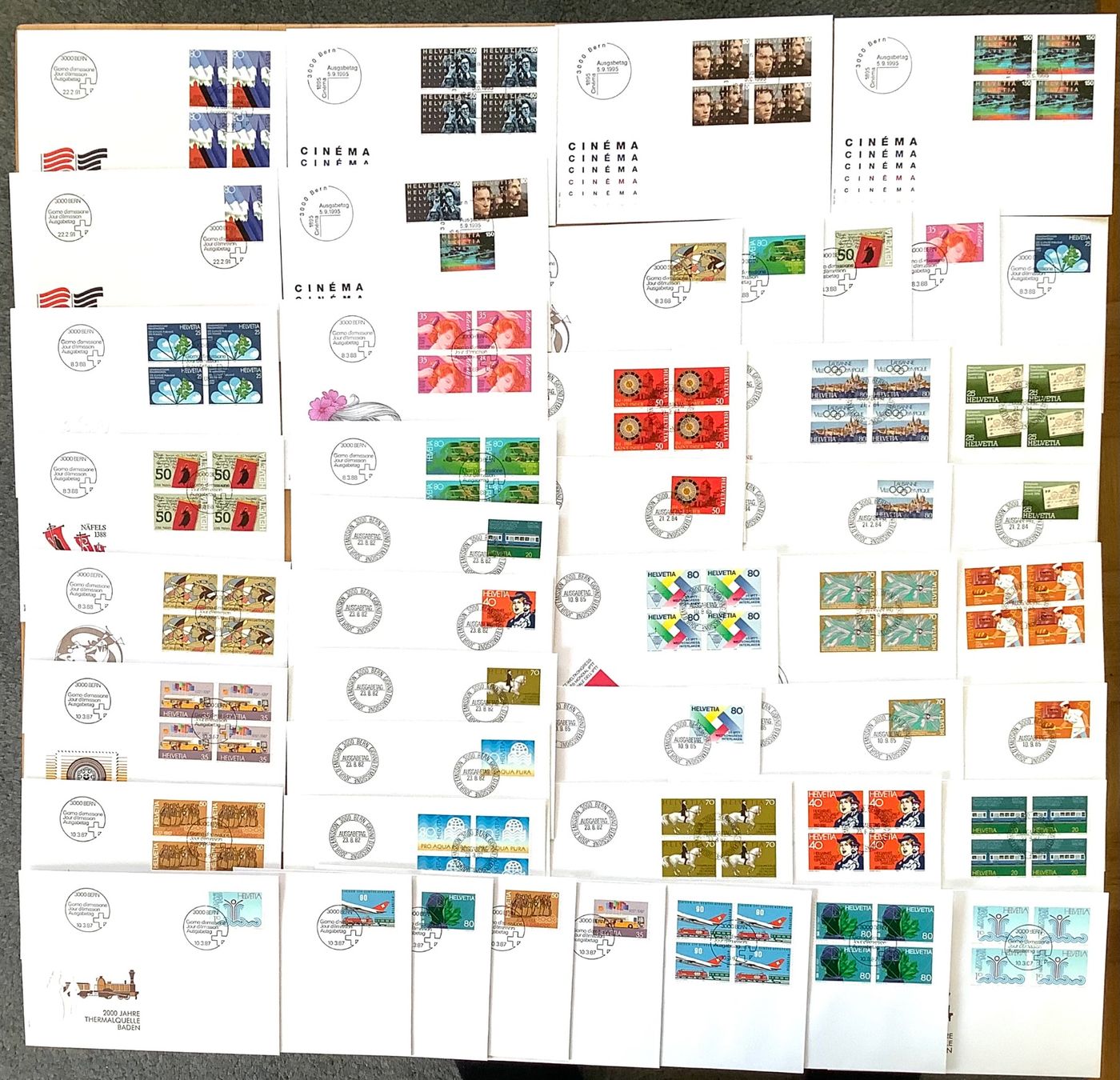 Alle Briefmarken: 1982 - 1987 / Div. FDC Kompl.Sätze / Viererblöcke und Einze – Neu (gemäss Beschreibung) aus Liestal von Skunk02
