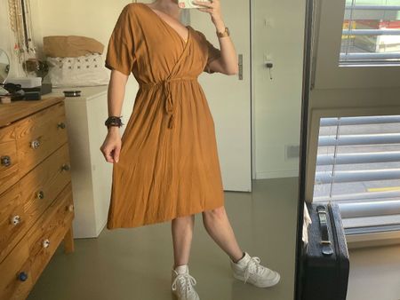ockerfarbenes Wickelkleid Gr. 36/38 | Robe portefeuille