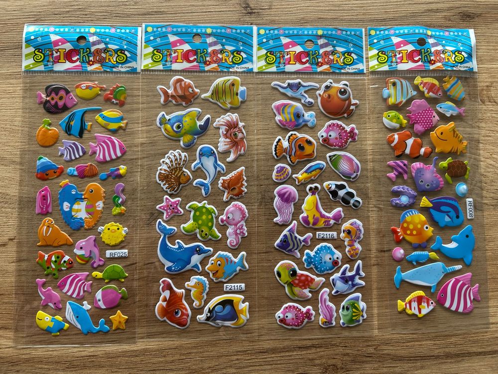 SOFTY 3D-Aufkleber Meerestiere – Weiche, Erhabene Sticker Für Karten, Geschenke & Bastelprojekte