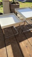 Beistelltisch weiss Metallgestell 2er Set guter Zustand
