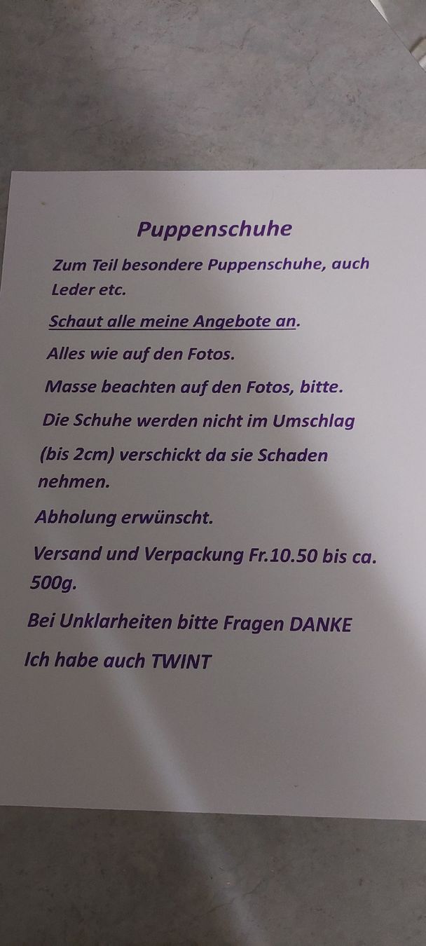 Heidi ott Puppen: Heidi Ott Puppenschuhe – Neu (gemäss Beschreibung) aus Muri AG von nindo1 1