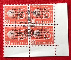 4 er Block BTI mit Vollstempel Geneve