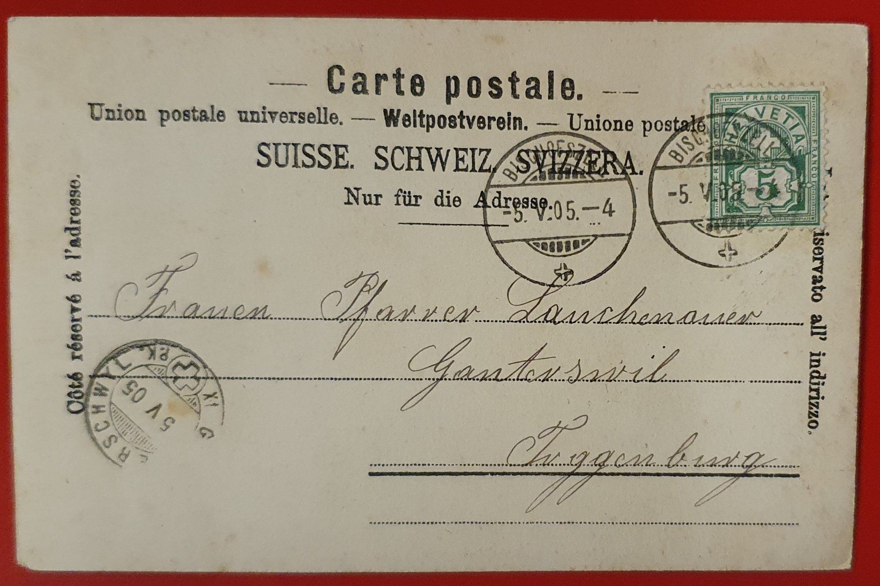 Cartoline postali: Amriswil 1905 - Marktplatz – Usato da Kreuzlingen venduto da Rschweiz1 1
