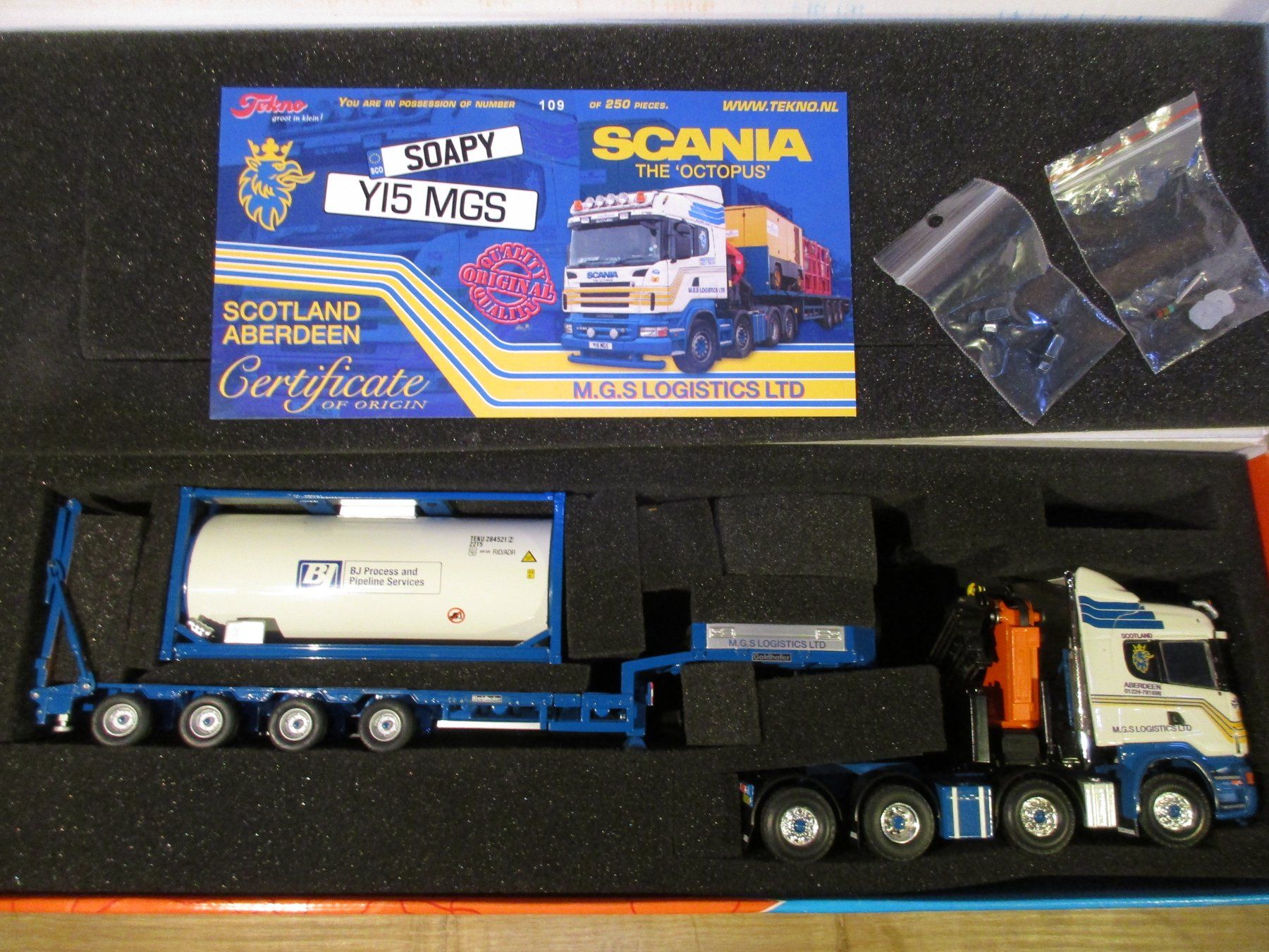 Tekno Modellbausätze & Standmodelle: Tekno  1:50 Scania R  M.G.S. Logistic LTD – Gebraucht aus Ennetmoos von Truckdiver 9