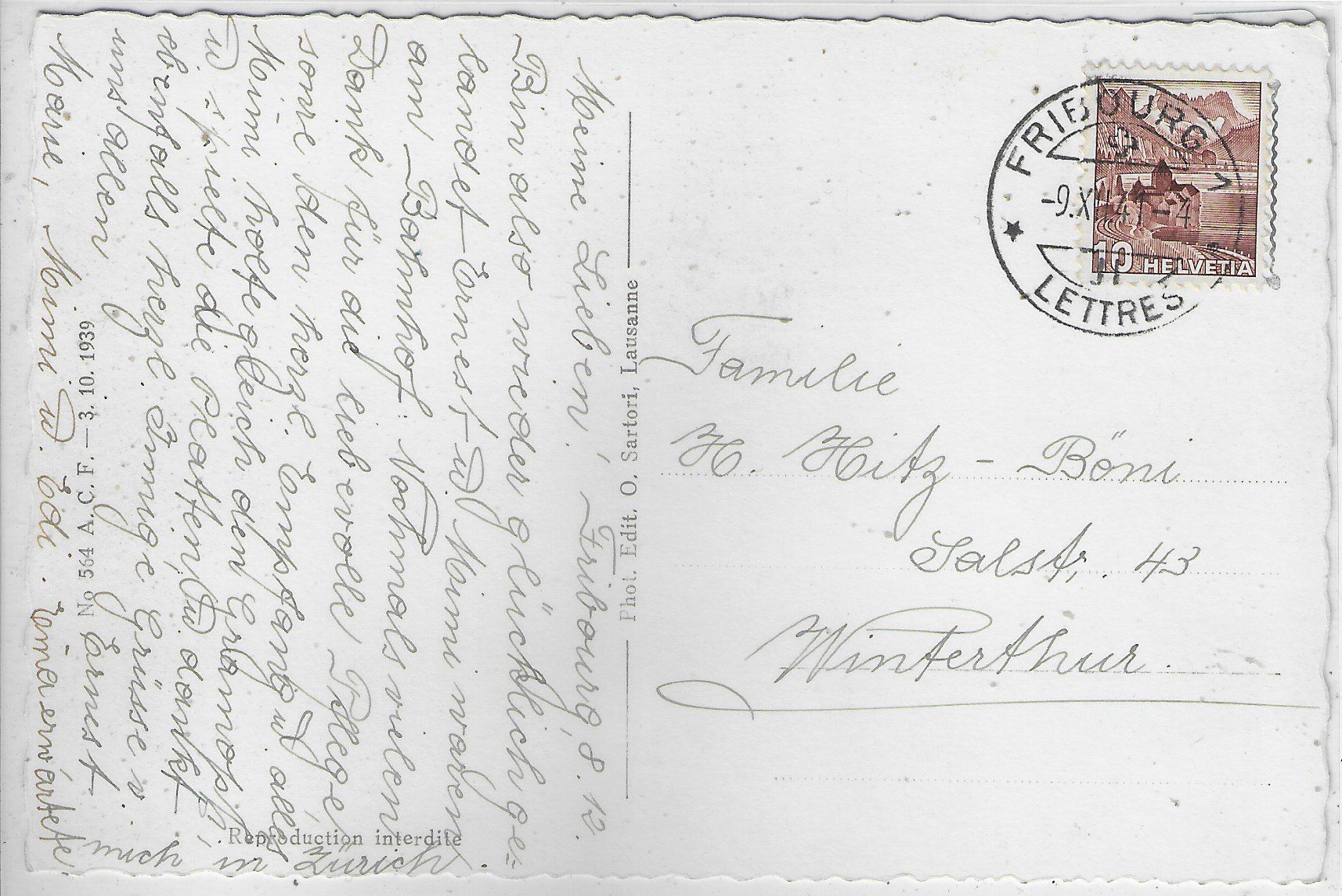 Cartoline postali: Fribourg - L'Universite – Usato da Ettingen venduto da Kartenplanet 1