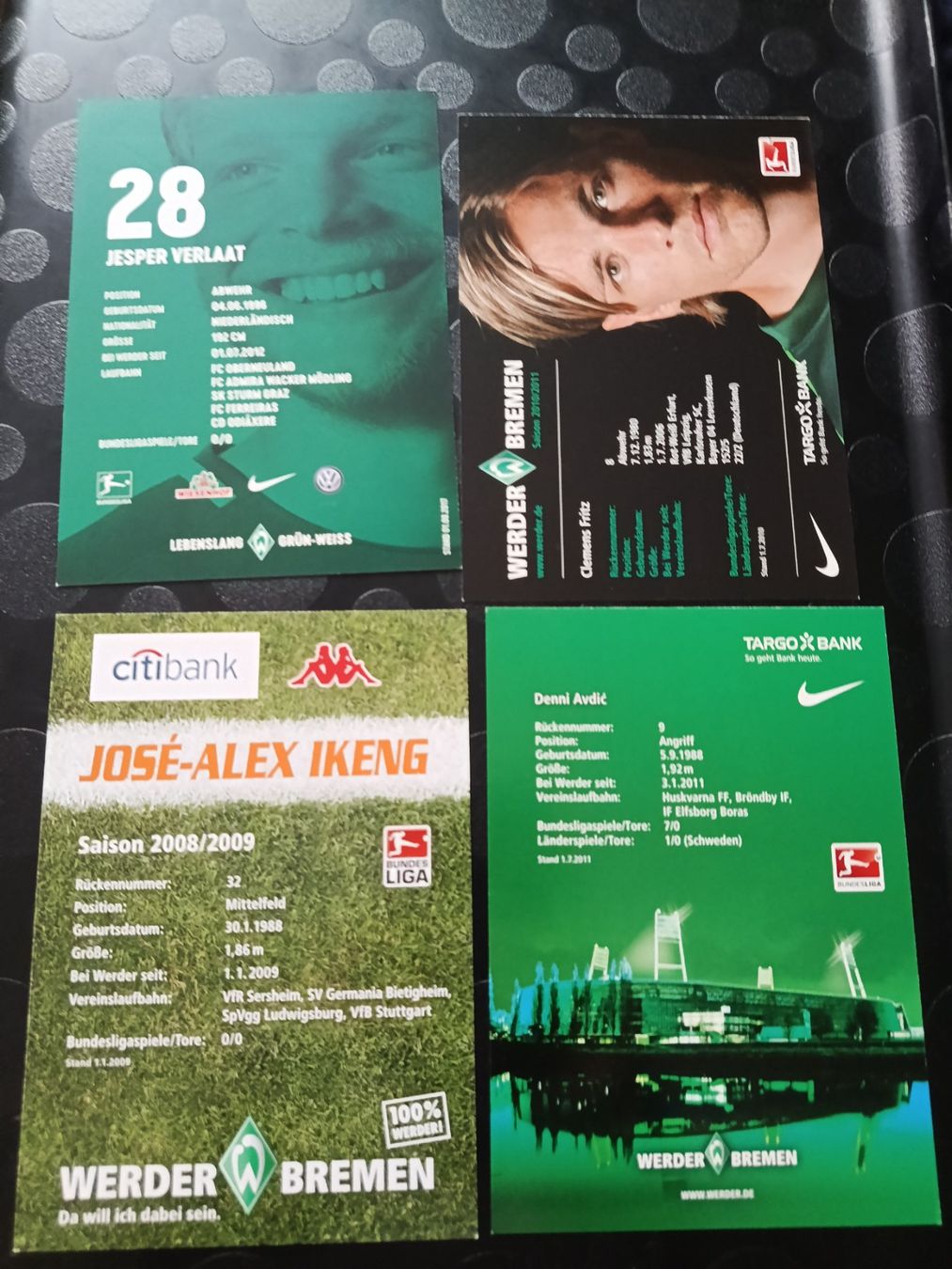 Autographes: Weder Bremen - 4x Handsignierte Autogrammkarten – D'occasion à Menziken par Artographs 1