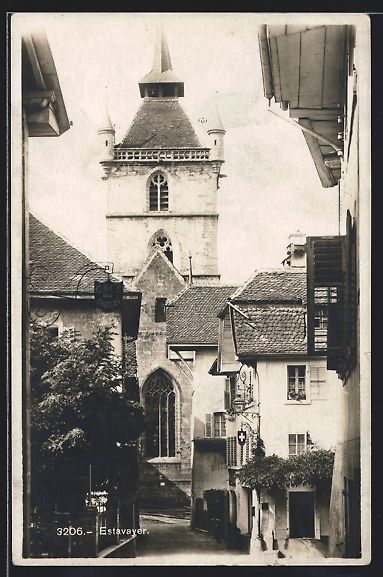 Cartoline postali: Estavayer, Strassenpartie mit Blick zur  – Usato da Berlin venduto da bartko-reher
