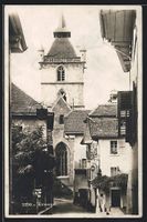 Estavayer, Strassenpartie mit Blick zur 