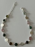 Armband aus Sterling Silber, Turmalin gemischt