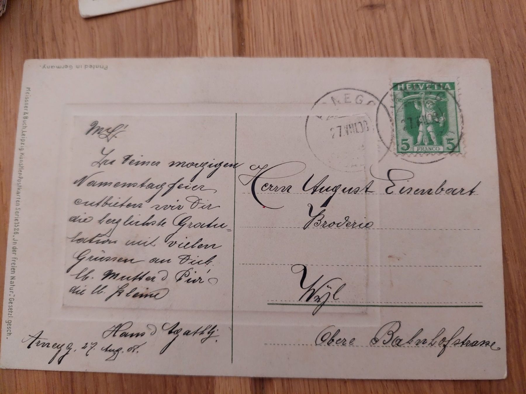 Cartoline postali: Ansichtskarte Gruss aus Arnegg von 1908 – Usato da Elsau venduto da isidobrany09 1
