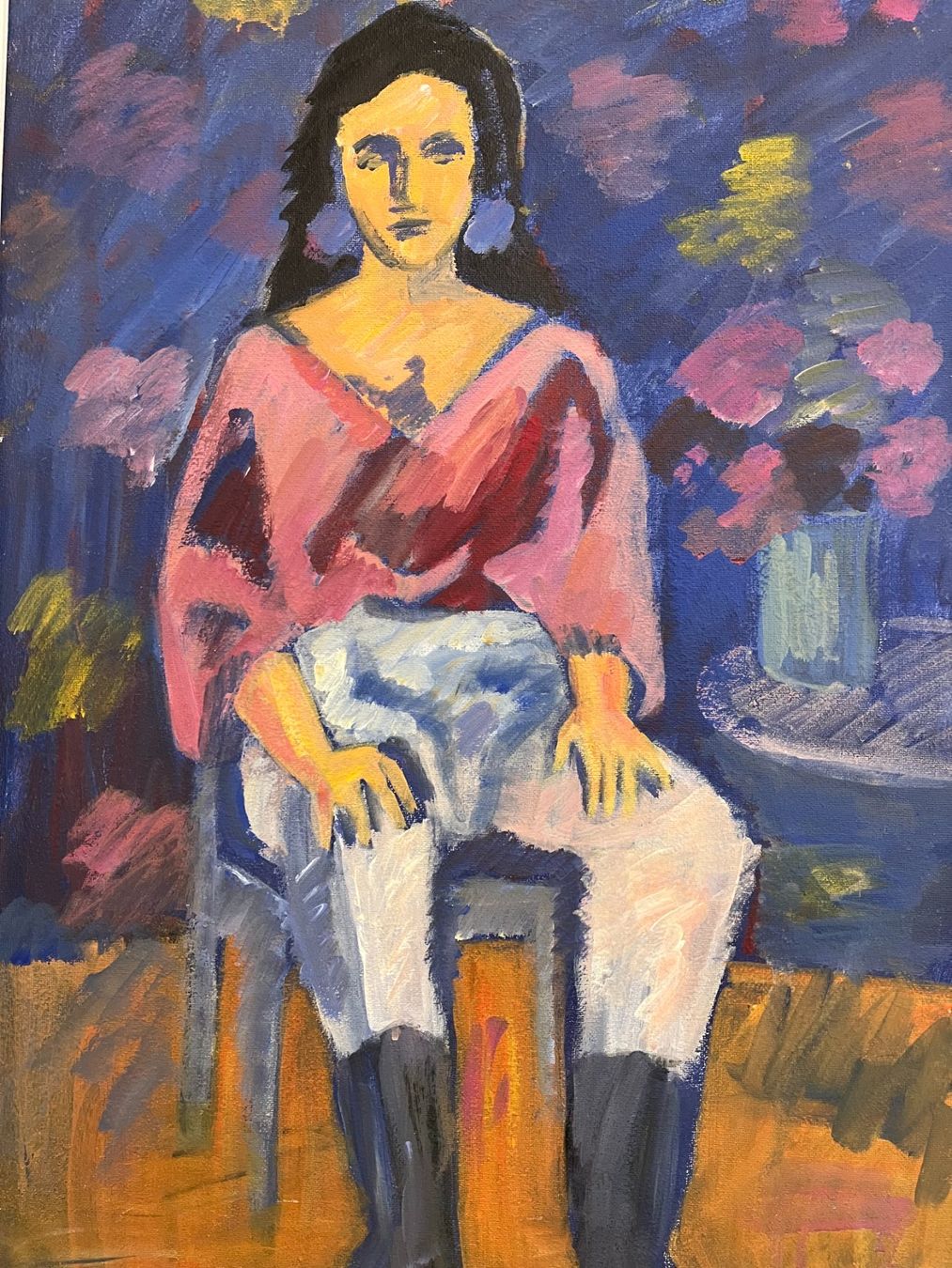 Gemälde: RITA AFFOLTER Ölgemälde Portrait Mädchen signiert – Gebraucht aus Basel von Kaffee_und_Kunst
