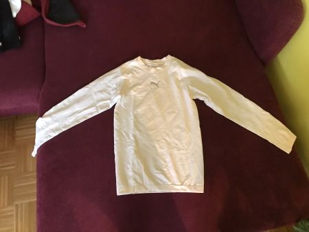 Langarm Sportshirt, weiss, Grösse L
