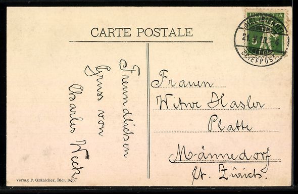 Cartoline postali: AK Biel, Technikum – Usato da Berlin venduto da bartko-reher 1