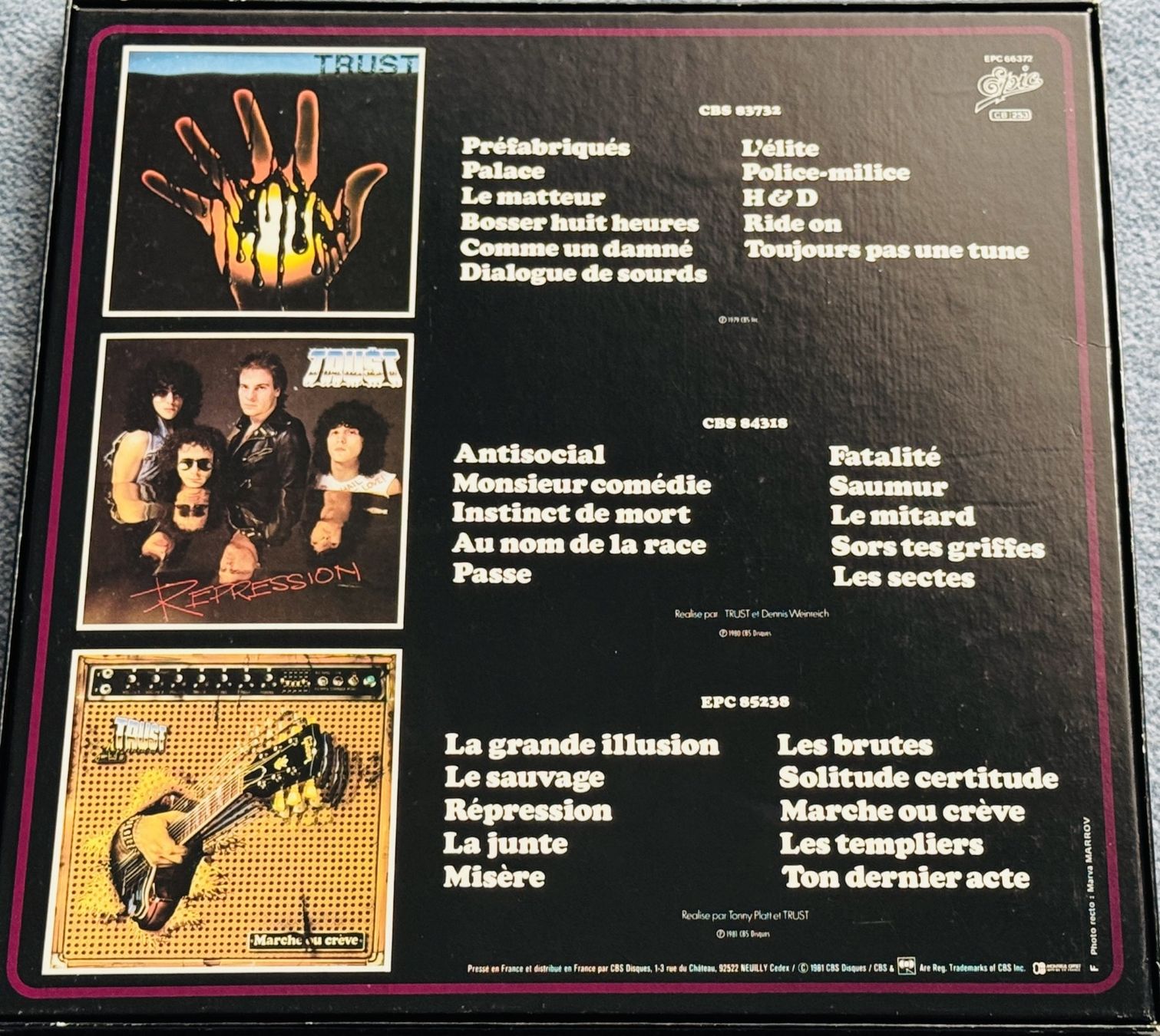 Dischi in vinile: Trust - Box Set 3 LPs mit Poster – Usato da Triesen venduto da Ot1100 1