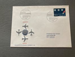 Umschlag Aerogare Genf Eröffnung 1968 Philatelisten-Club ...