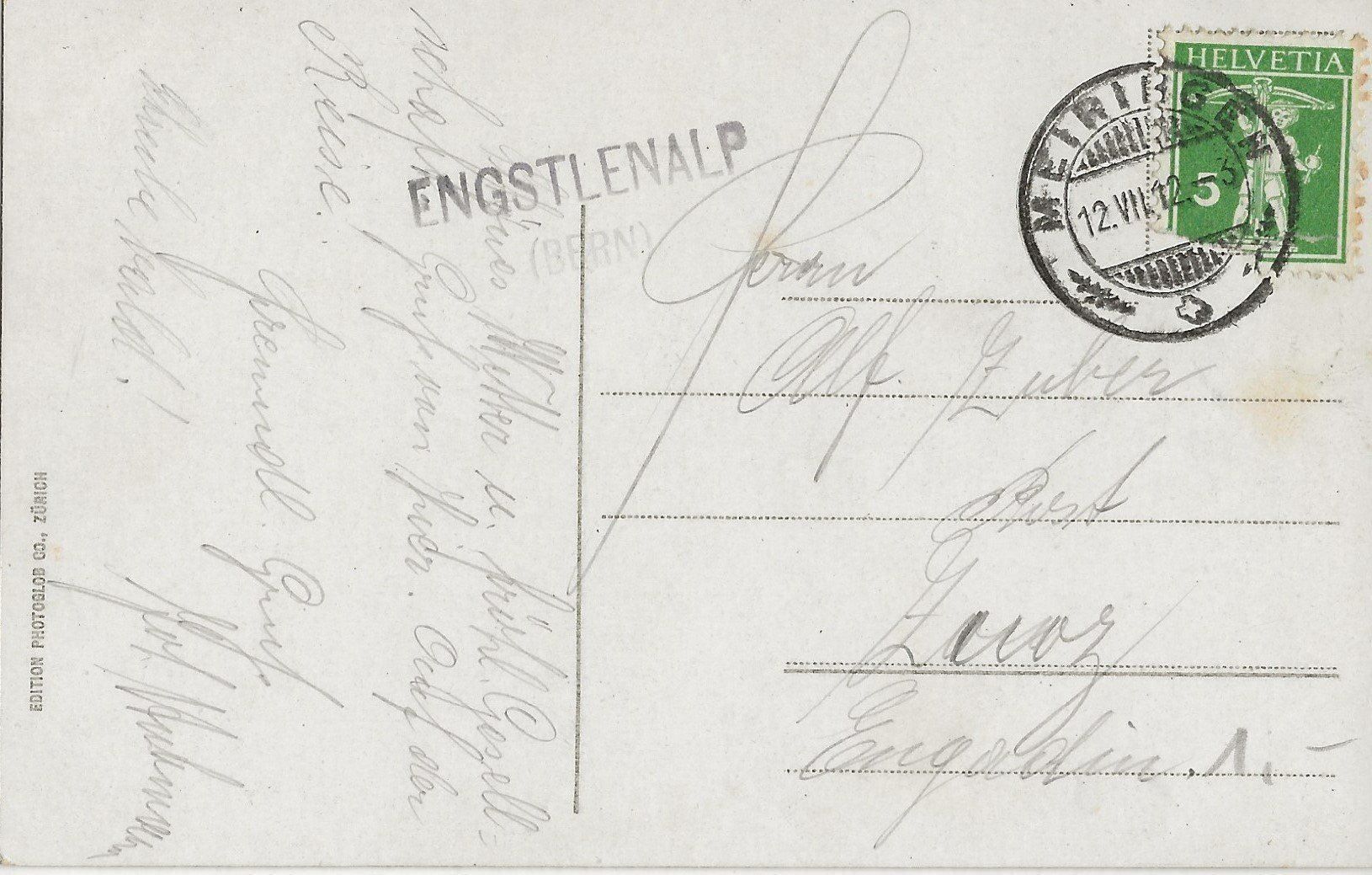 Tutti i francobolli: Engstlenalp,Stabstempel,Zweizeiler,1912 – Usato da Frauenfeld venduto da Merk52 1