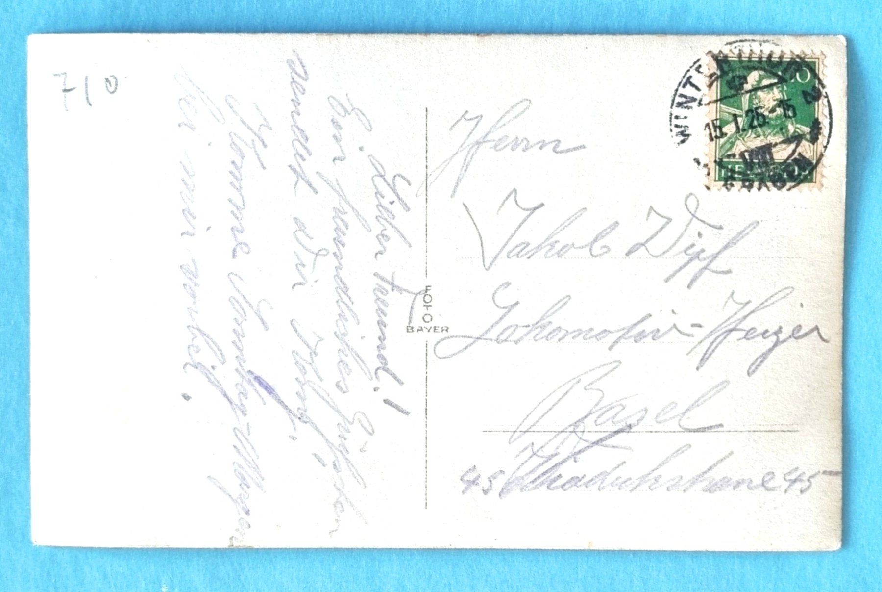 Cartoline postali: Alter Lastwagen mit Chauffeur - LKW - Post Winterthur - 1925 – Usato da Rothrist venduto da RROENK 1