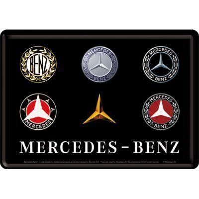 Mercedes-Benz Schilder: Blechschildkarte 3D-MERCEDES-BENZ-LOGOS – Neu und originalverpackt aus Rupperswil von big-one-sale