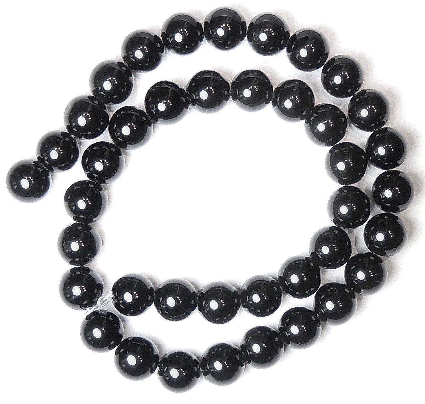 Catenine: 1 Strang echte tolle schwarze Onyx Perlen 10 mm – Nuovo (secondo la descrizione) da Müllheim Dorf venduto da GUENI01
