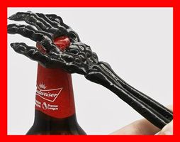 Flaschenöffner Skelett Hand Totenkopf Knochen Bier Flasche