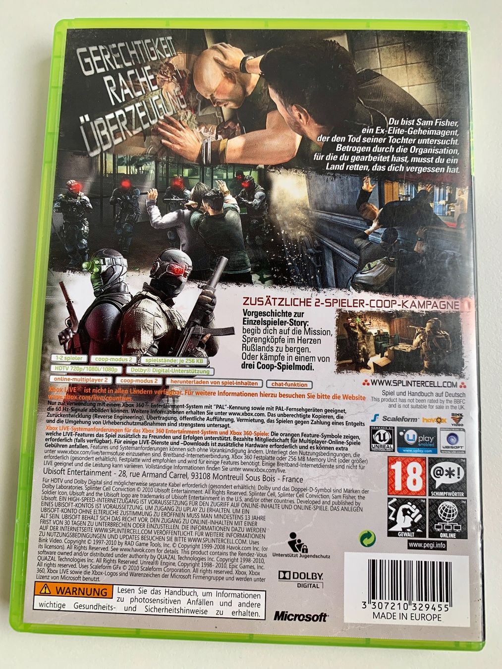 Microsoft Giochi: XBOX 360 Tom Clancy's Splinter Cell: Conviction – Usato da Kaiseraugst venduto da Marsupower 1