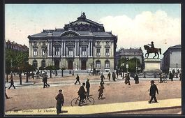 AK Genève, Le Theatre, 1917