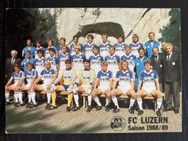 FC Luzern Original Aufstellung 1988/89 mit Unterschriften Si