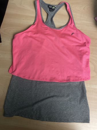 F&F Active Damen Sport Top Gr. 40 Pink/Grau gut erhalten