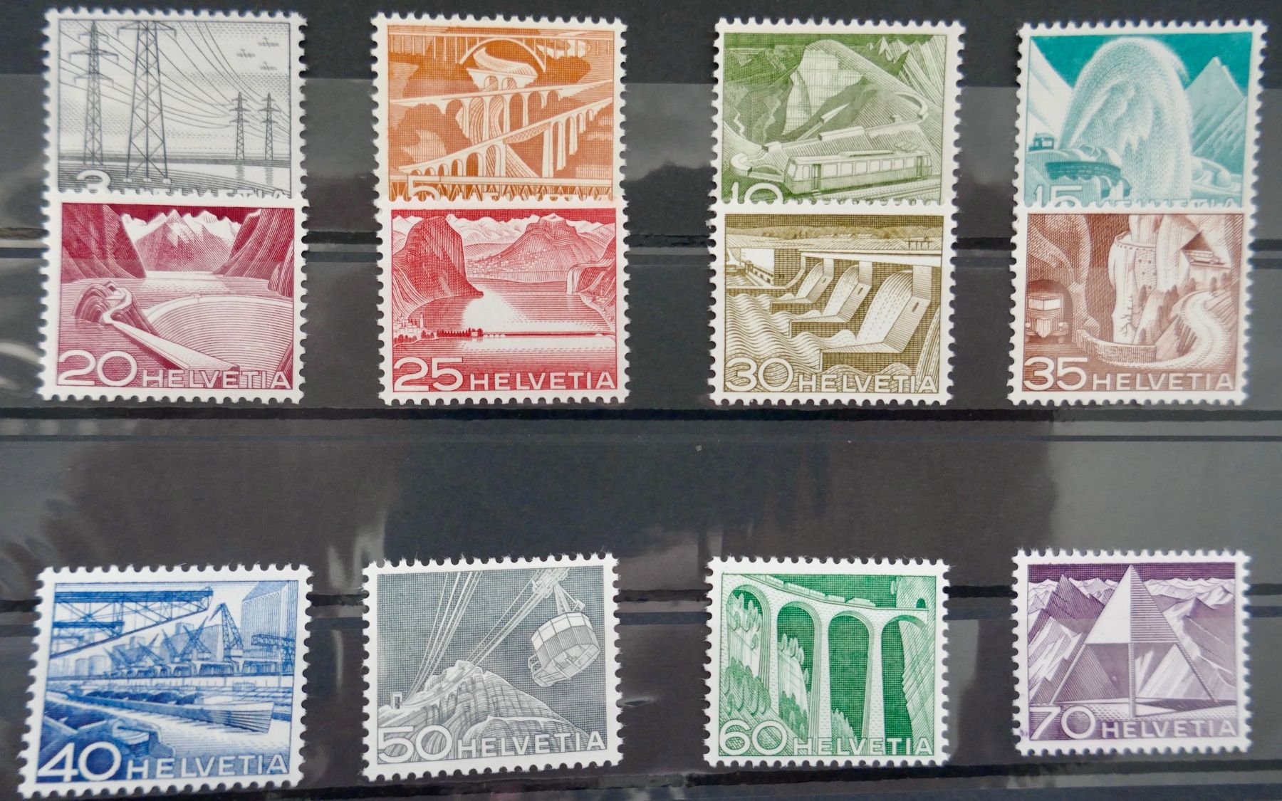 Tutti i francobolli: Satzmarken 1949 Technik und Landschaft postfrisch, Frankatur – Nuovo (secondo la descrizione) da Möhlin venduto da PHILABARTIS