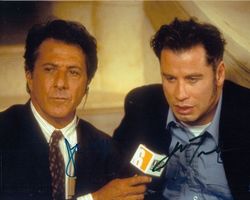 Dustin Hoffman + John Travolta - orig. sign. Grossfoto !